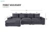 Picture of WINSTON Premium Corduroy Modular Sectional Sofa with Cup Holders & USB Ports (Grey) - Chaise Facing Left