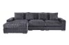 Picture of WINSTON Premium Corduroy Modular Sectional Sofa with Cup Holders & USB Ports (Grey) - Chaise Facing Left