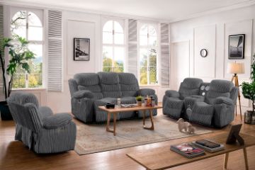 Picture of GRACEY 3/2/1 Seater Power Reclining Sofa Range with Bluetooth Speaker + USB & LED (Grey)
