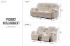 Picture of GRACEY 3 Seater Power Reclining Sofa with Drop-Down Console (Beige)