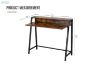 Picture of EMMI 100 Dual-Tier Office Desk with Shelf (Rustic Brown)