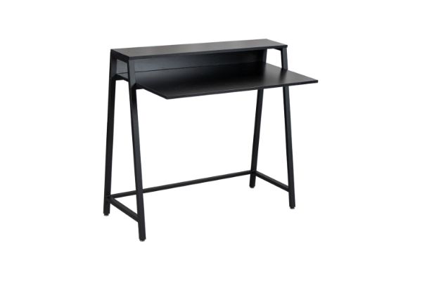 Picture of EMMI 100 Dual-Tier Office Desk with Shelf (Black)
