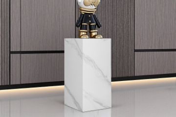 Picture of DELRAY H57 Sintered Stone Side Table & Plinth(Matte White)