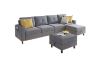 Picture of KINSLEY Modular Sectional Sofa with Wireless Charging, USB & Type-C Ports, and LED Lighting (Medium Grey)