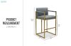 Picture of DAKOTA 78 Bar Height Bar Stool with Arms & Golden Finish Base (Grey)