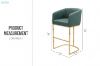 Picture of TRYTON 74 Bar Height Bar Stool with Arms & Golden Finish Base (Green)  