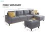 Picture of KINSLEY Modular Sectional Sofa with Wireless Charging, USB & Type-C Ports, and LED Lighting (Medium Grey)