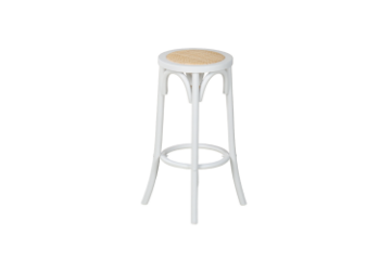 Picture of [FLOOR MODEL CLEARANCE]MAUI Solid Beech Rattan Seat Bar Stool (White)