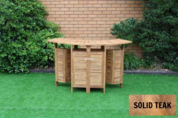 Picture of [FLOOR MODEL CLEARANCE]BALI Solid Teak Wood Extendable Outdoor Bar Table