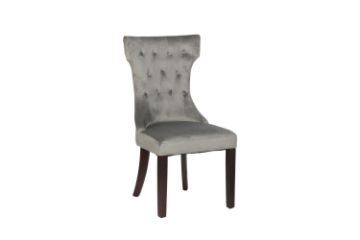 Picture of [FLOOR MODEL CLEARANCE]JORDAN Tufted Winged Back Dining Chair (Grey)