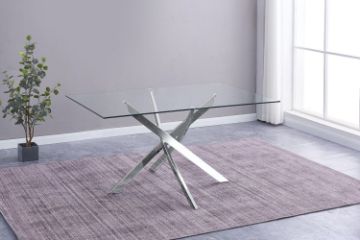 Picture of BONNIE 1.5M Glass Dining Table with 4 LASKY Chairs Combo Deal 