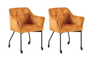 Picture of WANDA Versatile Armchair with Wheels (Caramel) - 2 Chairs in 1 Carton