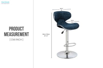 Picture of MOSMAN Adjustable Swivel Gas Lift Bar Stool (Blue) - 2 Stools in 1 Carton