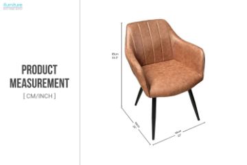 Picture of CAMILLE Arm Dining Chair (Cognac) - Each