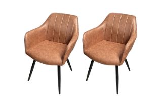 Picture of CAMILLE Arm Dining Chair (Cognac) - 2 Chairs in 1 Carton