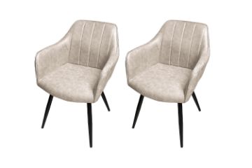 Picture of CAMILLE Arm Dining Chair (Taupe) - 2 Chairs in 1 Carton