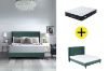 Picture of POOLE Bed Frame (Green Velvet) + LUNA Pocket Spring Mattress Combo Deal - Double