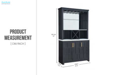 Picture of RUITAN Wine Storage Cabinet with Mirror Back and Bottle Holder