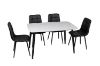 Picture of SAROTO 130 Sintered Stone Top 5PC Dining Set (Gloss White Table)