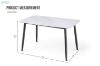 Picture of SAROTO 130 Sintered Stone Top 5PC Dining Set (Gloss White Table + 4 Creamy White Chairs) 