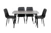 Picture of SAROTO 130 Sintered Stone Top 5PC Dining Set (Matte Grey Table + 4 Charcoal Chairs) 