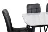 Picture of SAROTO 130 Sintered Stone Top 5PC Dining Set (Gloss White Table + Charcoal Chairs)
