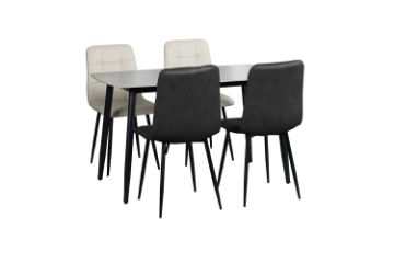Picture of SAROTO 130 Sintered Stone Top 5PC Dining Set (Matte Grey Table) 