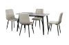 Picture of SAROTO 130 Sintered Stone Top 5PC Dining Set (Matte Grey Table + 4 Creamy White Chairs)