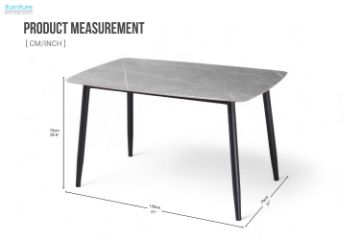 Picture of SAROTO 130 Sintered Stone Top Dining Table (Matte Grey)