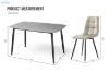 Picture of SAROTO 130 Sintered Stone Top 5PC Dining Set (Matte Grey Table + 4 Creamy White Chairs)