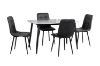 Picture of SAROTO 130 Sintered Stone Top 5PC Dining Set (Matte Grey Table + 4 Charcoal Chairs) 