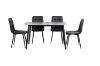 Picture of SAROTO 130 Sintered Stone Top 5PC Dining Set (Matte Grey Table + 4 Charcoal Chairs) 