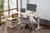 Picture of NEXUS 160 Electric Height-Adjustable Standing Desk With Cabinet Shelf & LED Display & USB Charging Port (Oak)