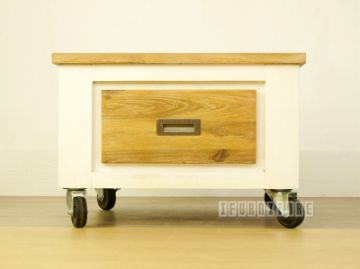 Picture of [FLOOR MODEL CLEARANCE]WHITE HORSE Acacia Side Table with Wheels