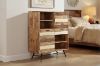 Picture of LEAMAN 125x100cm Solid Acacia Wood Display Cabinet