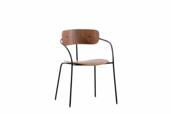 Picture of [FLOOR MODEL CLEARANCE] LYRA Dining Arm Chair (Walnut)