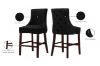 Picture of [FLOOR MODEL CLEARANCE]  FRANKLIN Velvet Counter Chair Solid Rubber Wood Legs (Black)