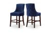 Picture of [FLOOR MODEL CLEARANCE]  FRANKLIN Velvet Counter Chair Solid Rubber Wood Legs (Navy Blue) 