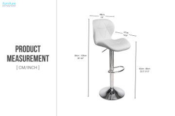 Picture of LIBBY Adjustable Swivel Gas Lift Bar Stool (White) - Each