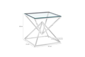 Picture of [FLOOR MODEL CLEARANCE] PYRAMID Stainless Steel Side Table (Silver)