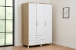 Picture of DUBLIN 3-Door 2-Drawer Wardrobe (White & Oak Colour)