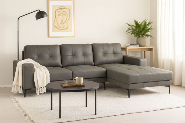 Picture of AMIRA 100% Genuine Leather Sectional Sofa -Chaise Facing Right