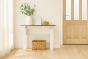 Picture of HORIZON Glass Console Table (White)
