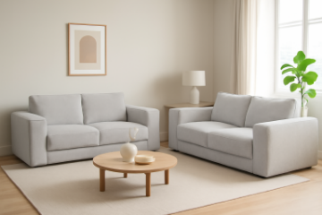 Picture of PALMERS CHENILLE 3/2/1 Seater Sofa Range (Light Grey) 