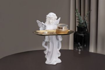Picture of  Angel Statue Resin Figurine Sculpture with Jewelry Tray (14cmx31cm)