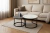 Picture of TOBIA White & Grey Sintered Stone Nesting Table Set