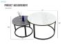 Picture of TOBIA White & Grey Sintered Stone Nesting Table Set