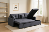 Picture of DARIA Reversible Sectional Sofa/Sofa Bed with Storage and Cup Holders (Grey)