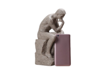 Picture of 374-006 Famous Thinking Man Resin Sculpture for Home and Office Decor - Sandstone