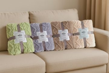 Picture of Soft Jacquard Pattern Blanket (150x200) Multiple Colours